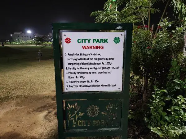 city park warning