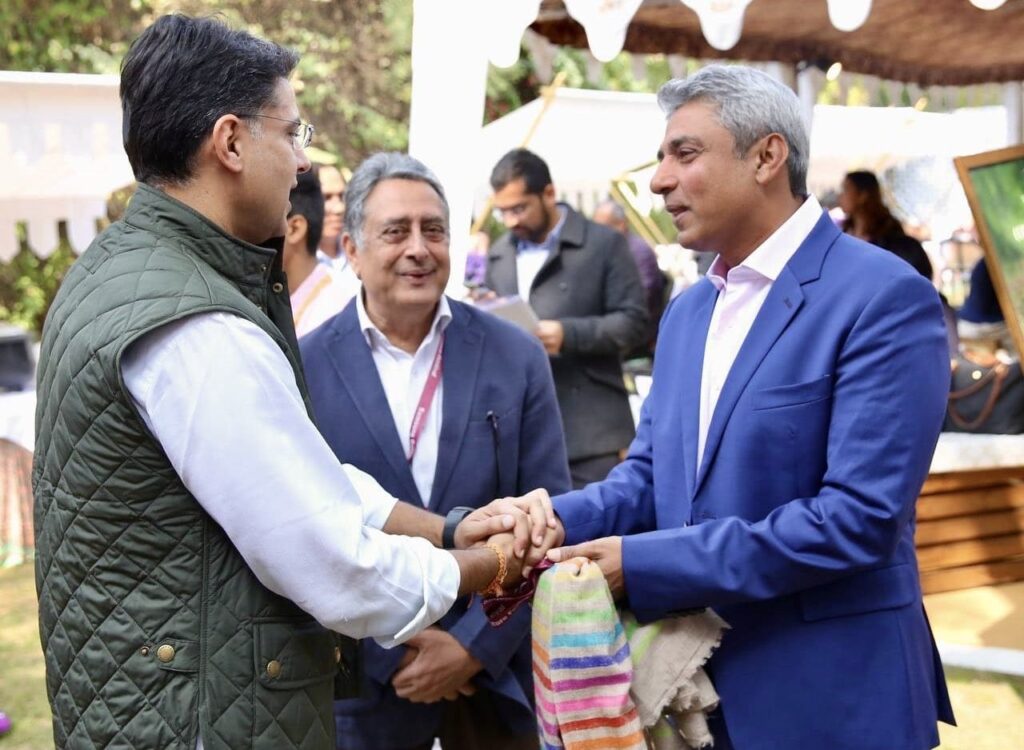 ajay jadeja with sachin pilot at Jaipur Literature Festival