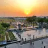 city park jaipur aerial view sunset