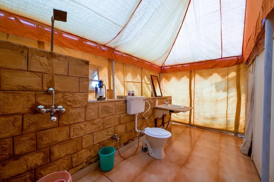 rajasthan desert camping bathroom