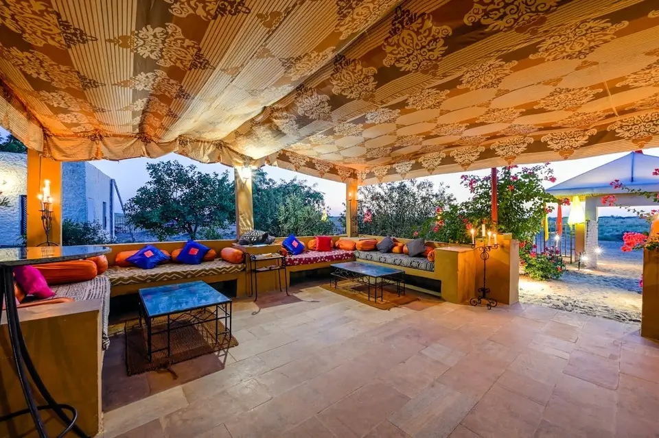 rajasthan desert camping common sitting area