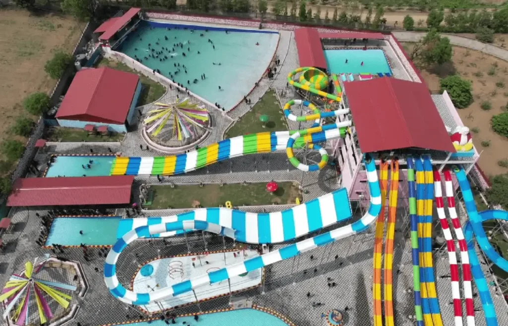 welcome water park drone view
