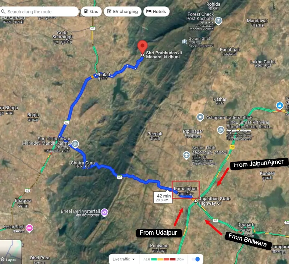 From Kamlighat Chauraha to Goram Ghat Google Map Directions